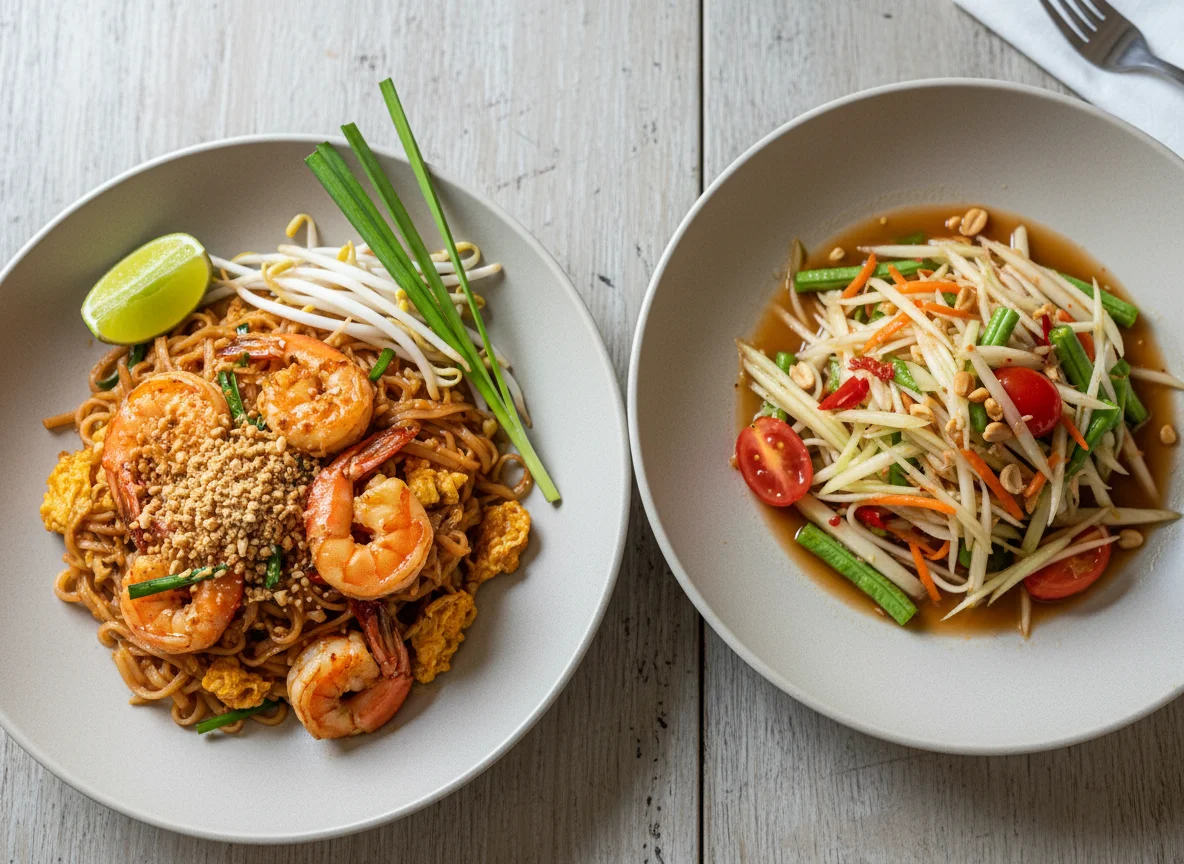 Pad Thai and Som Tum photo