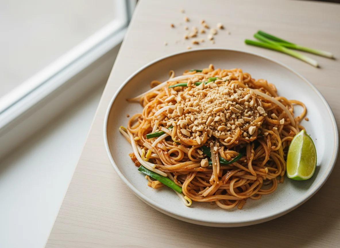 Pad Thai with Peanuts and Lime photo