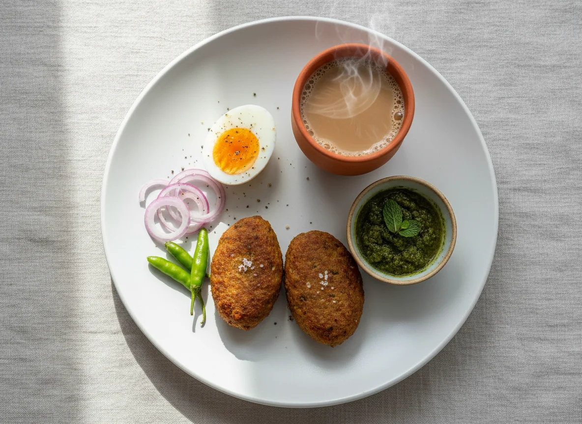 Pakistani Breakfast Plate photo