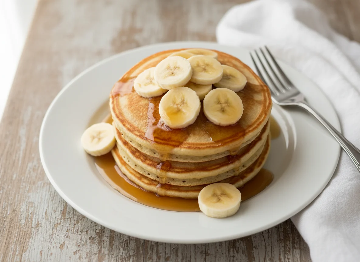 Pancake with Banana and Syrup photo