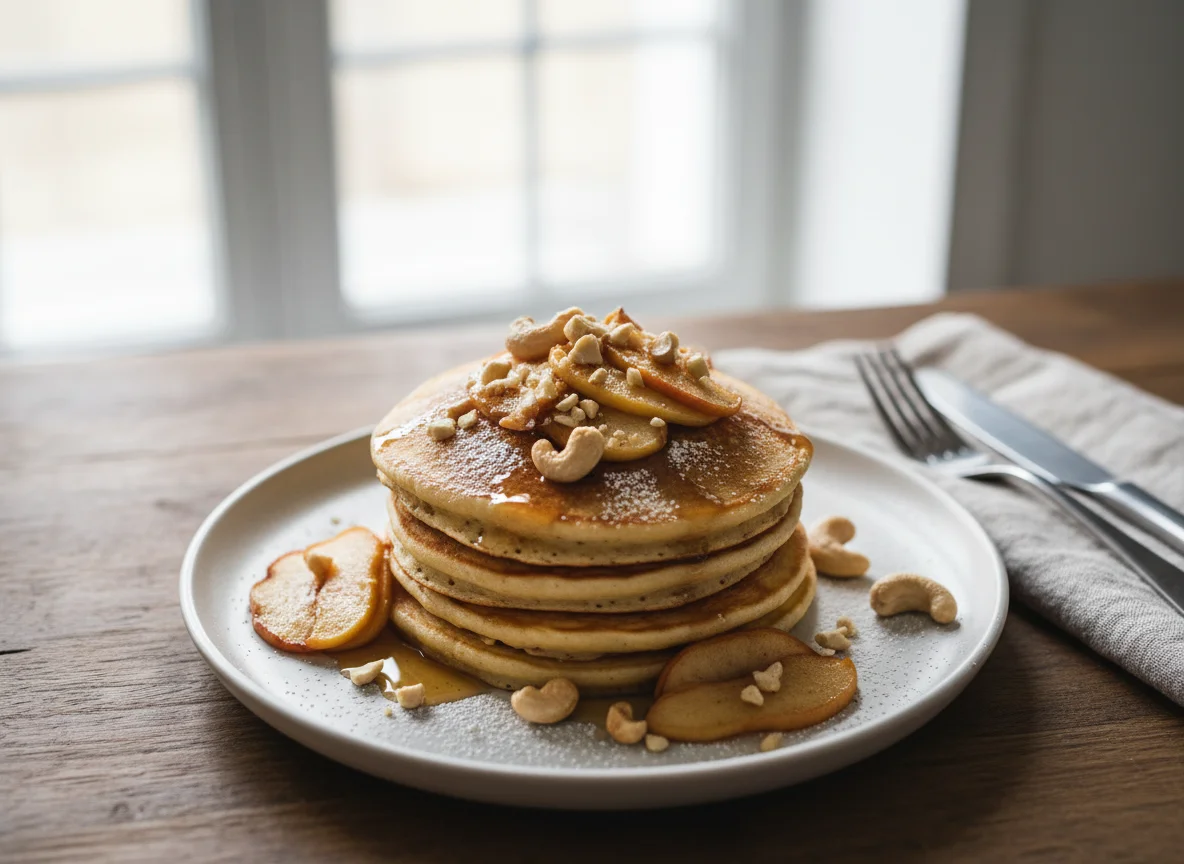 Pancakes with Apple and Cashews photo