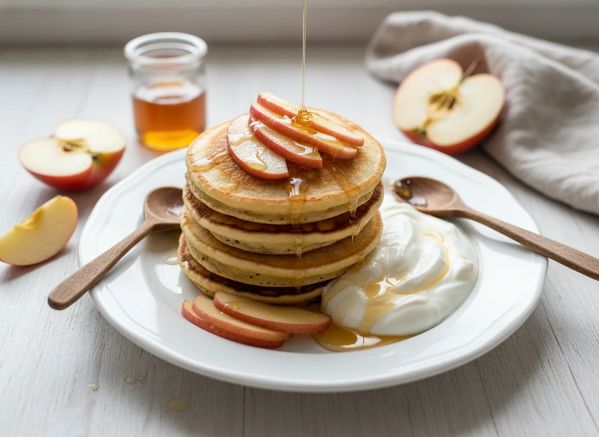 Pancakes with Apples and Yogurt photo