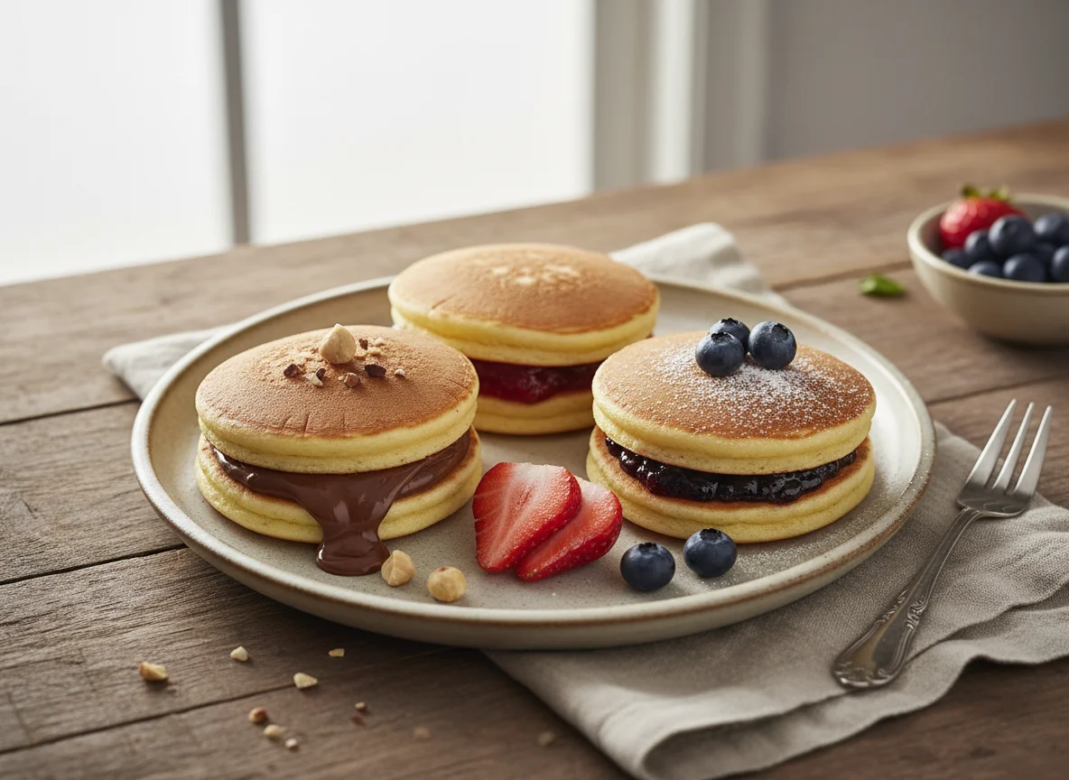 Pancakes with various fillings photo