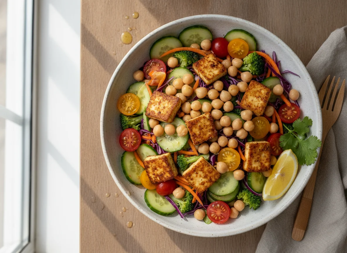 Paneer and Chickpea Garden Salad photo