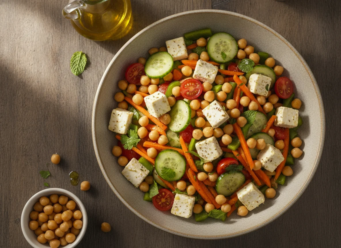 Paneer and Chickpea Vegetable Salad photo