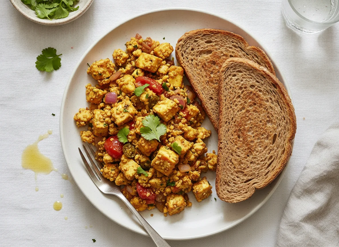 Paneer Bhurji with Brown Bread photo