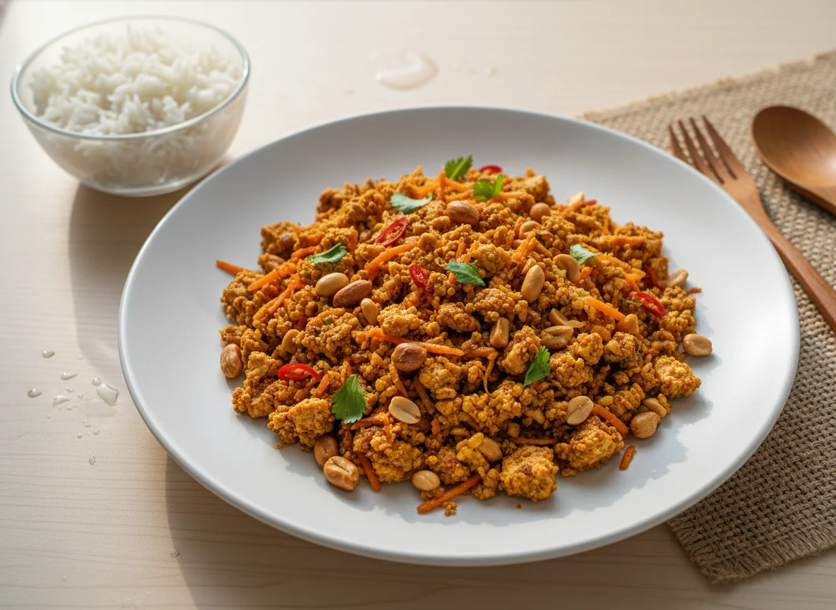 Paneer Bhurji with Carrots and Peanuts photo