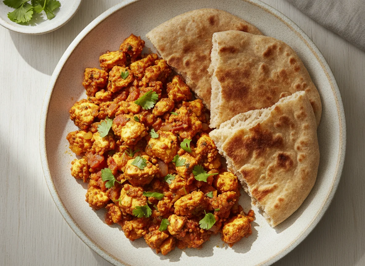 Paneer Bhurji with Whole Wheat Bread photo