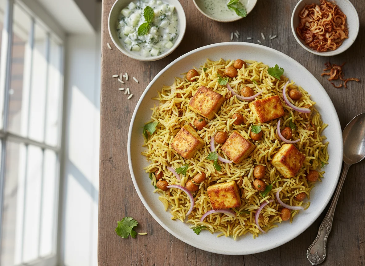 Paneer Pulao with Soya Chunks photo