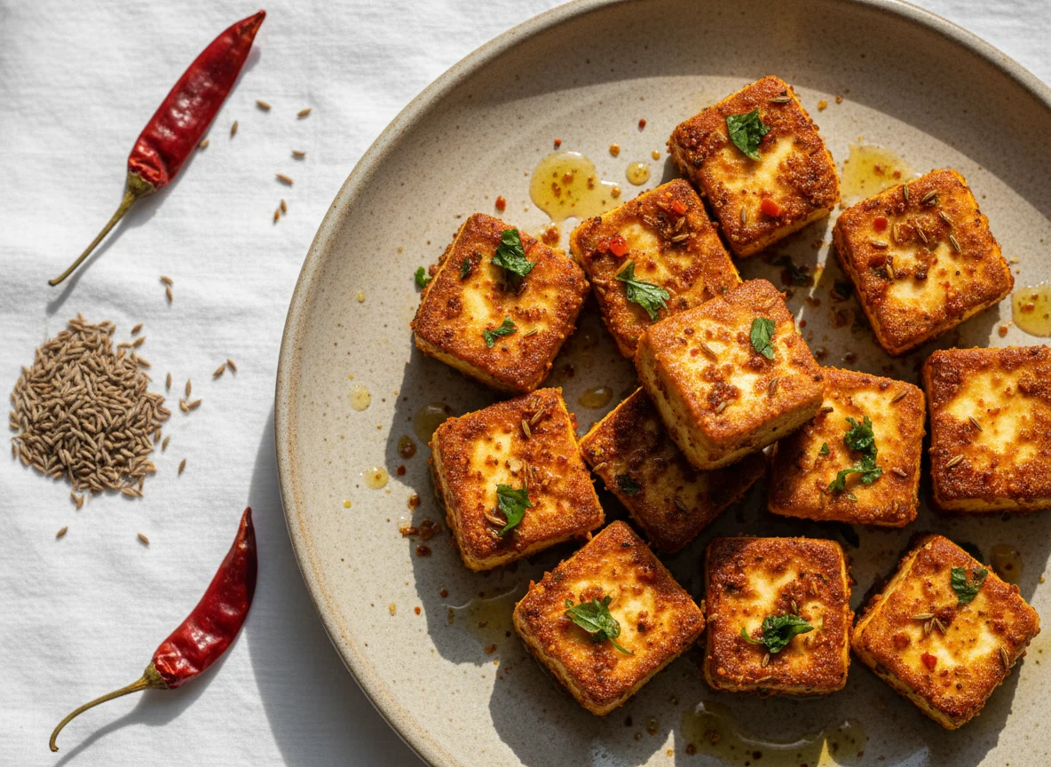 Pan-fried Paneer with Spices photo