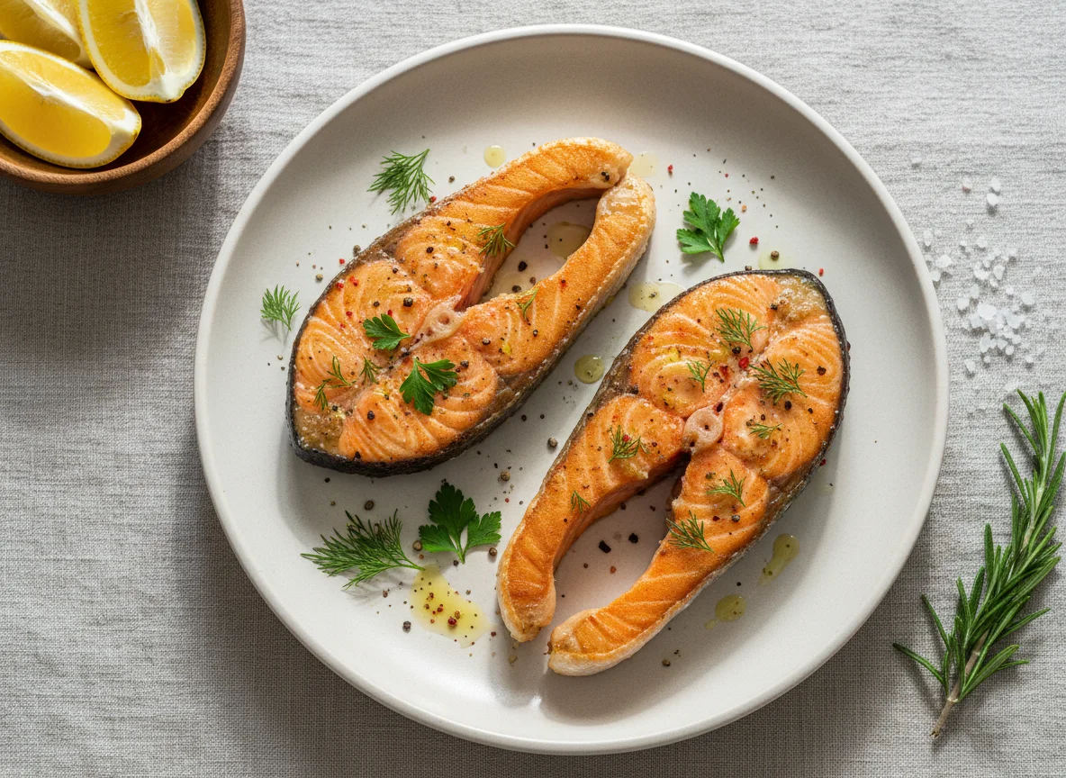 Pan-fried Salmon Steaks photo