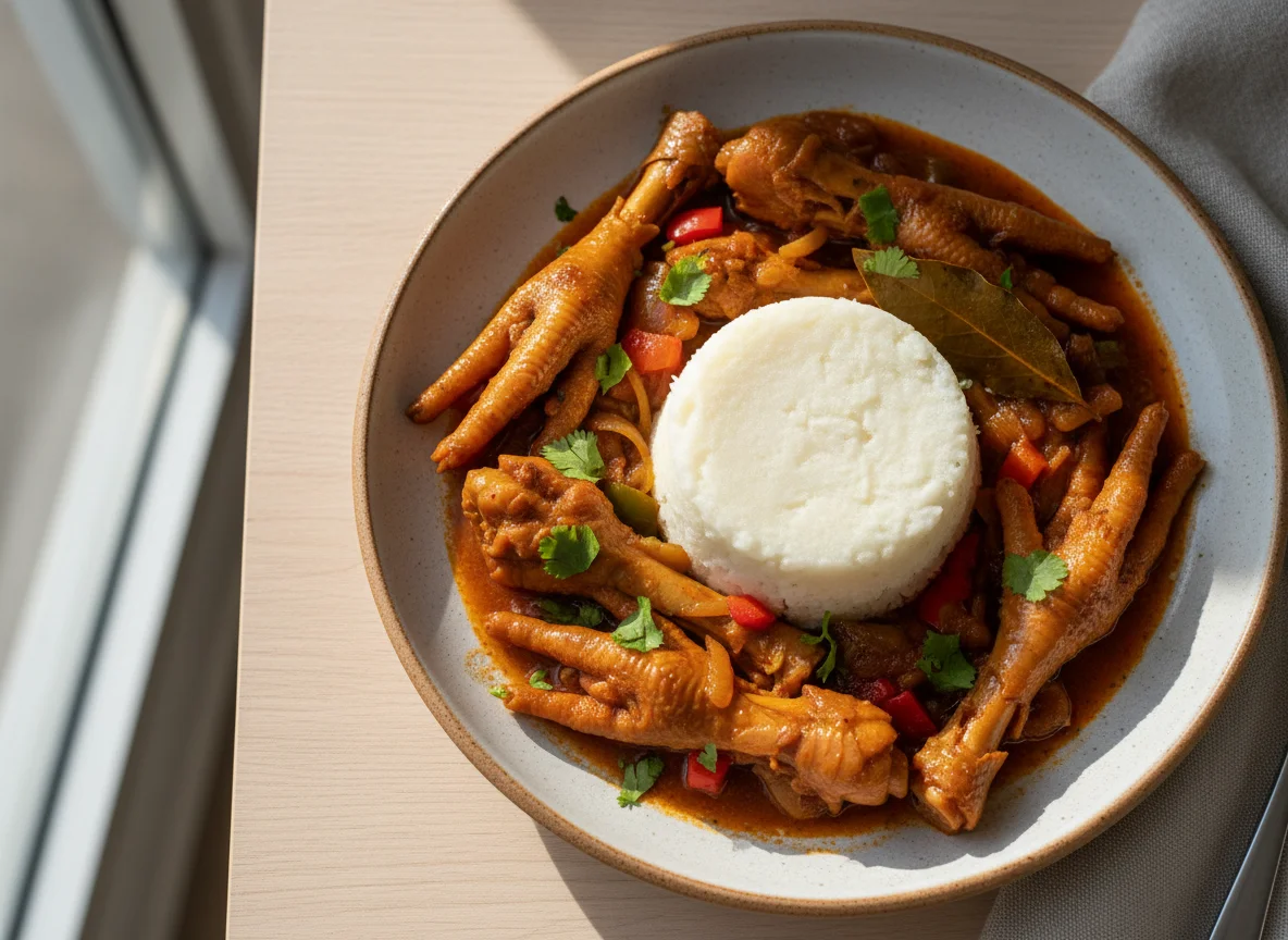 Pap and Chicken Feet Stew photo
