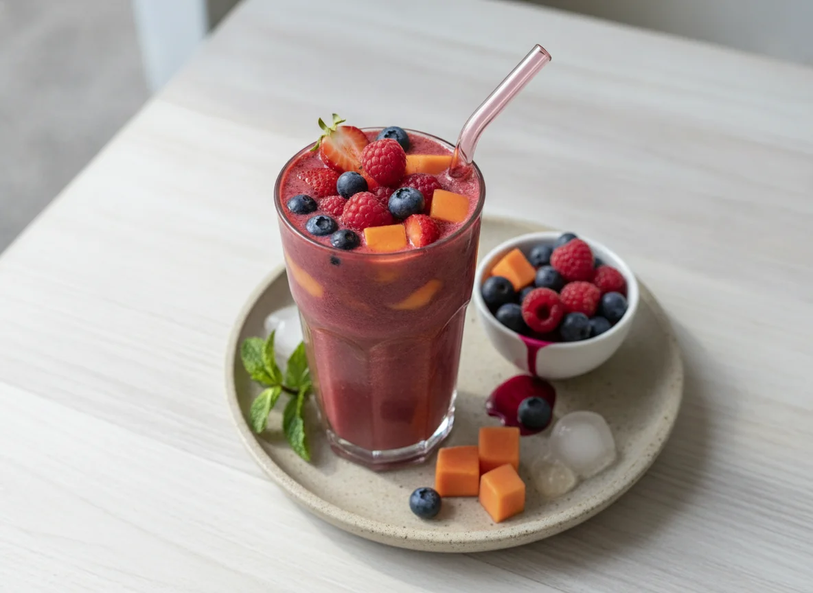 Papaya and Berry Smoothie photo