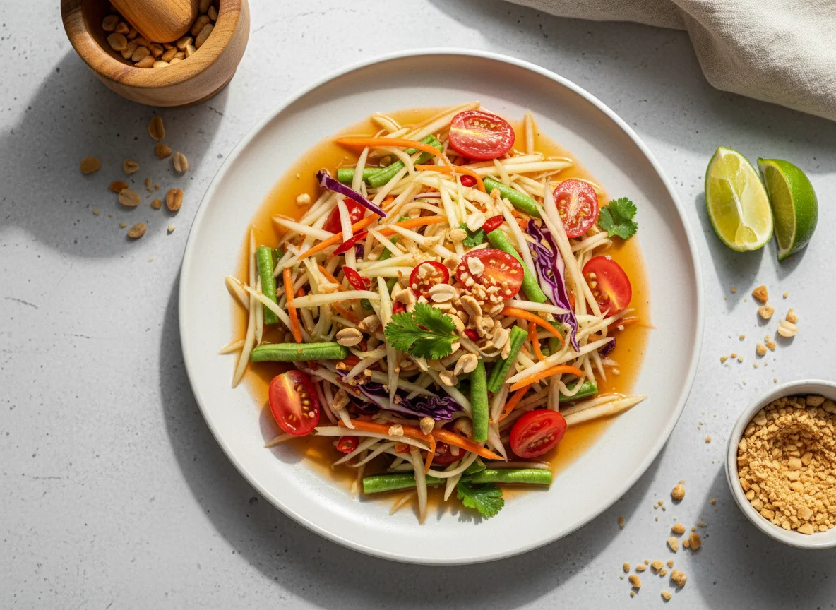 Papaya Salad with Cabbage and Long Beans photo