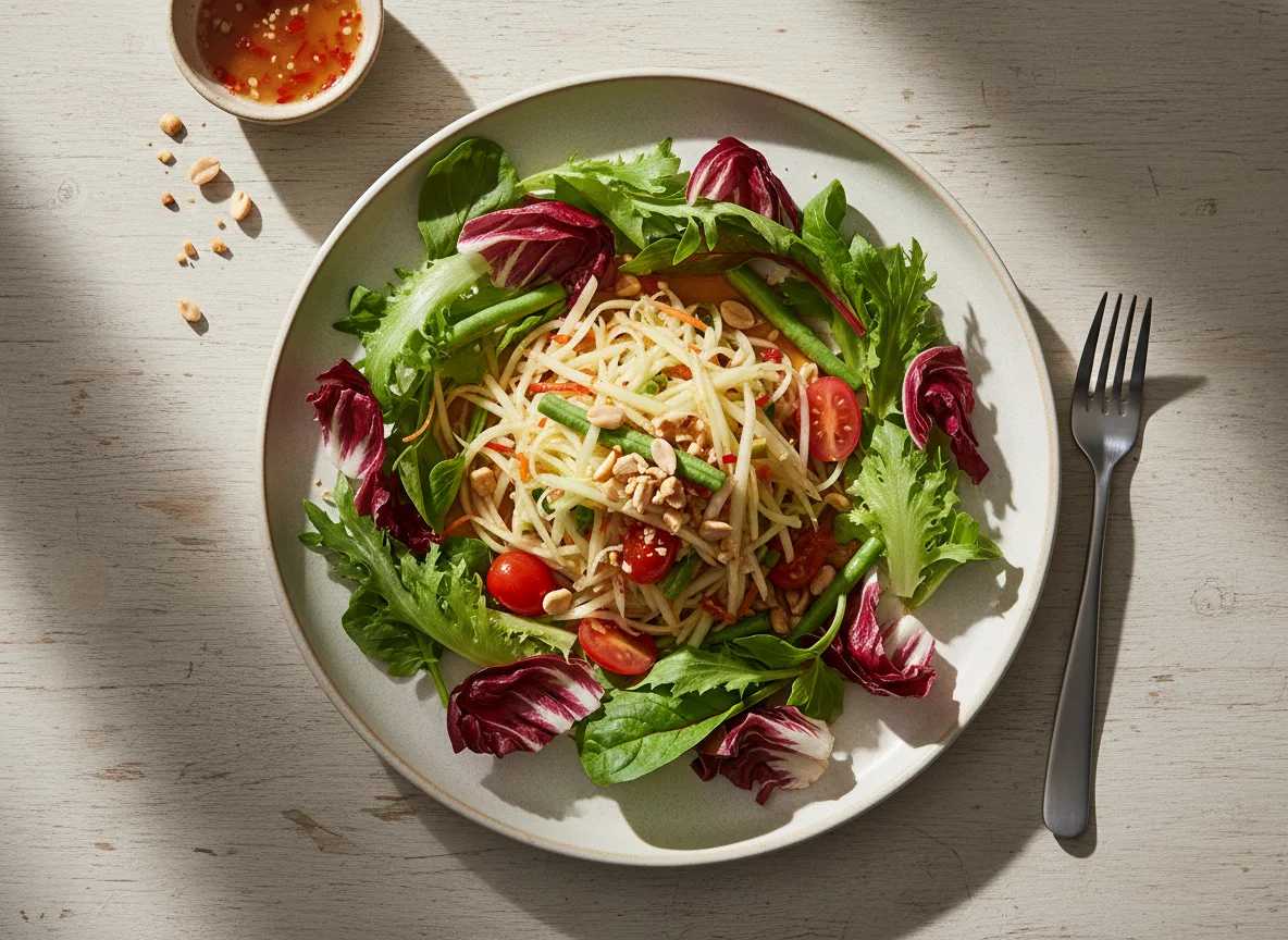 Papaya Salad with Mixed Greens photo