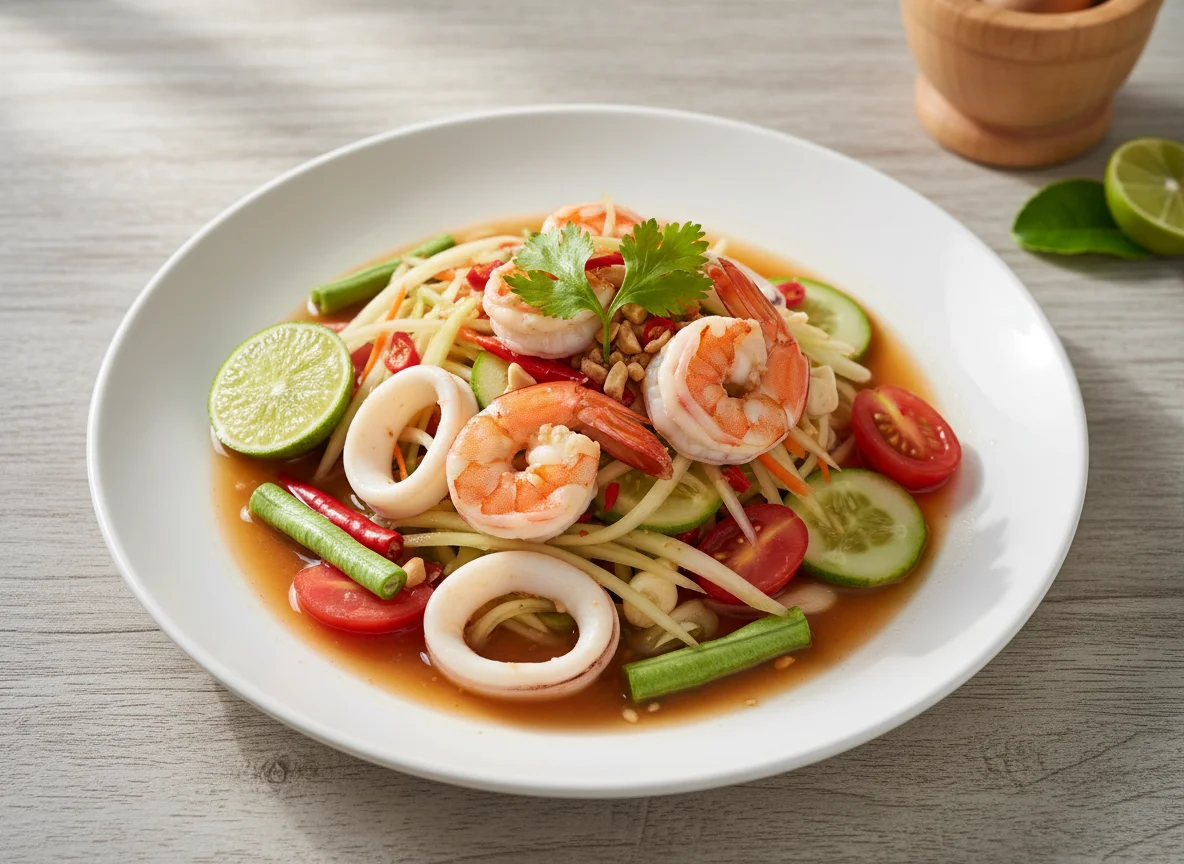 Papaya Salad with Shrimp and Squid photo