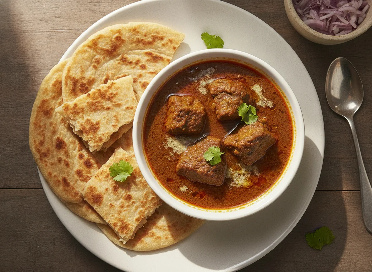 Paratha with Beef Curry photo