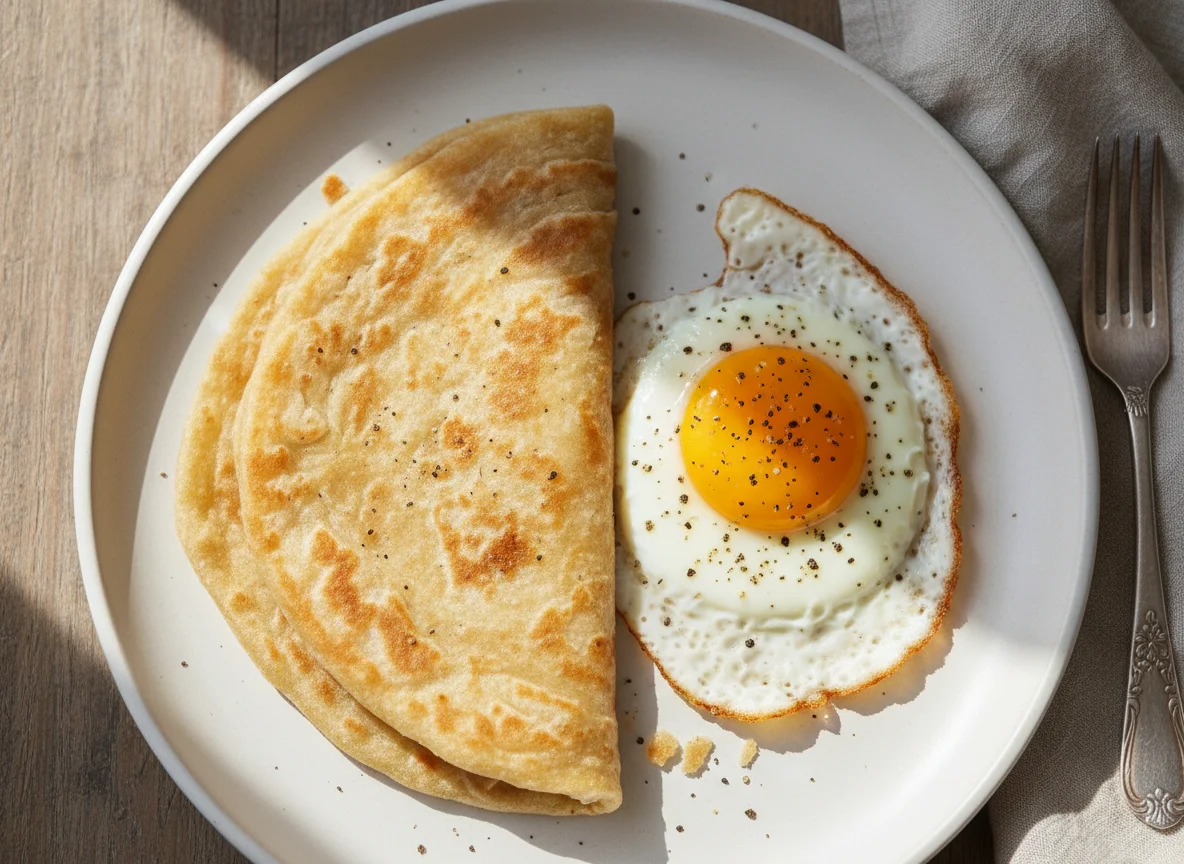 Paratha with Fried Egg photo
