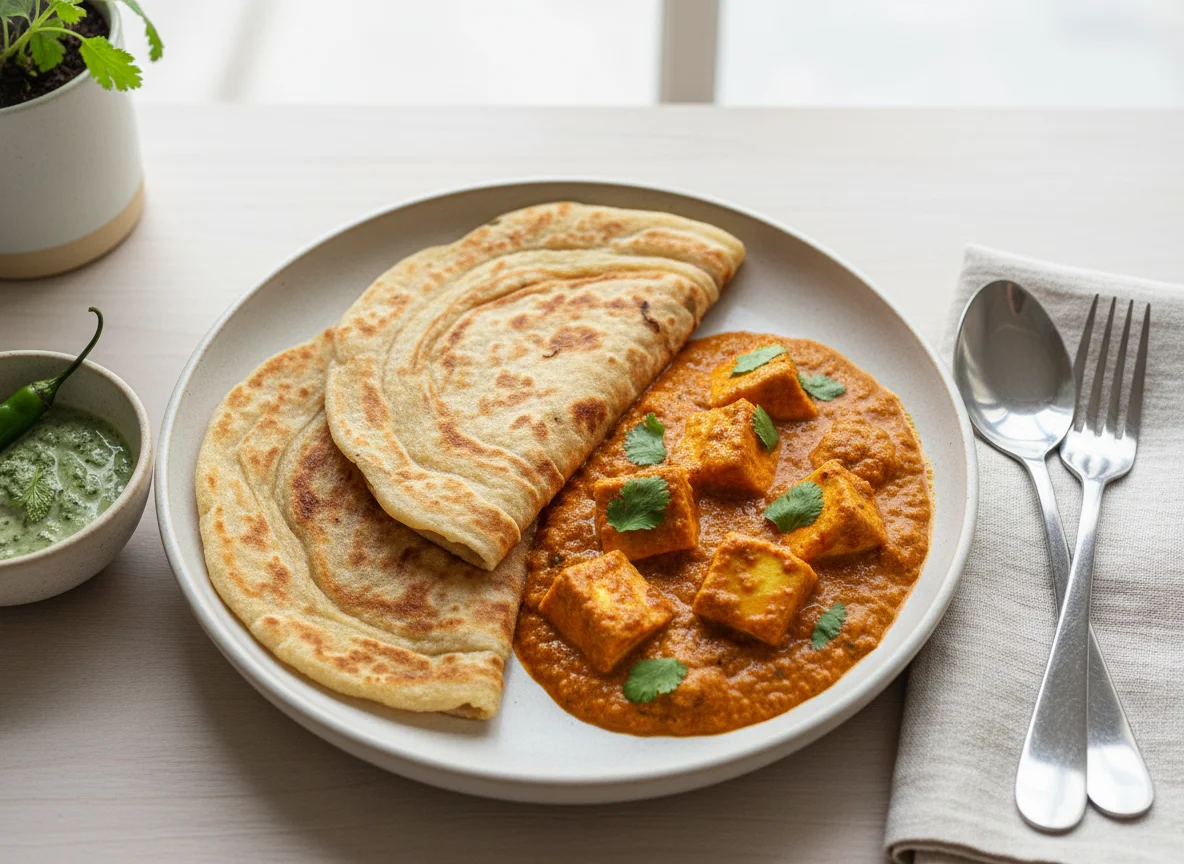 Parotta with Paneer Curry photo