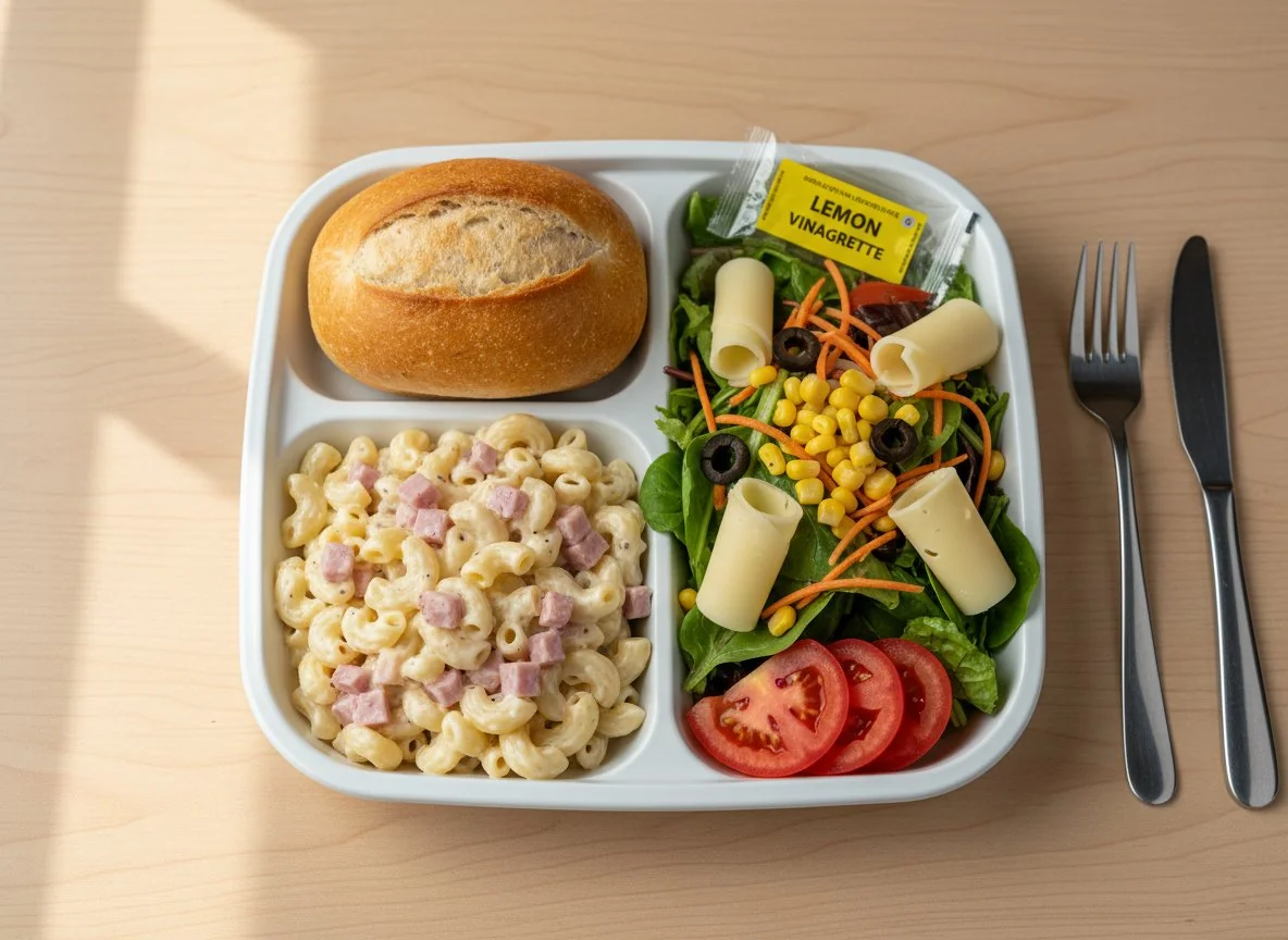 Pasta and Salad Meal photo
