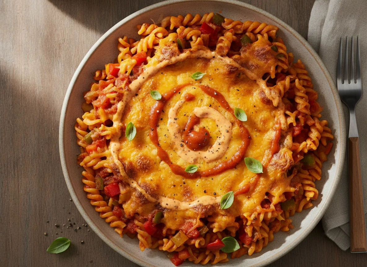 Pasta Bake with Tomato Sauce and Cheese photo