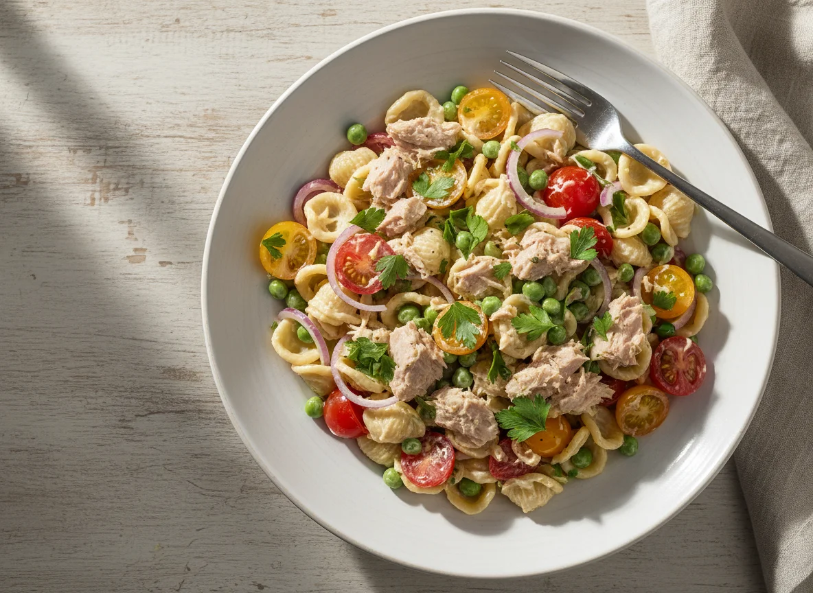 Pasta Salad with Tuna and Vegetables photo