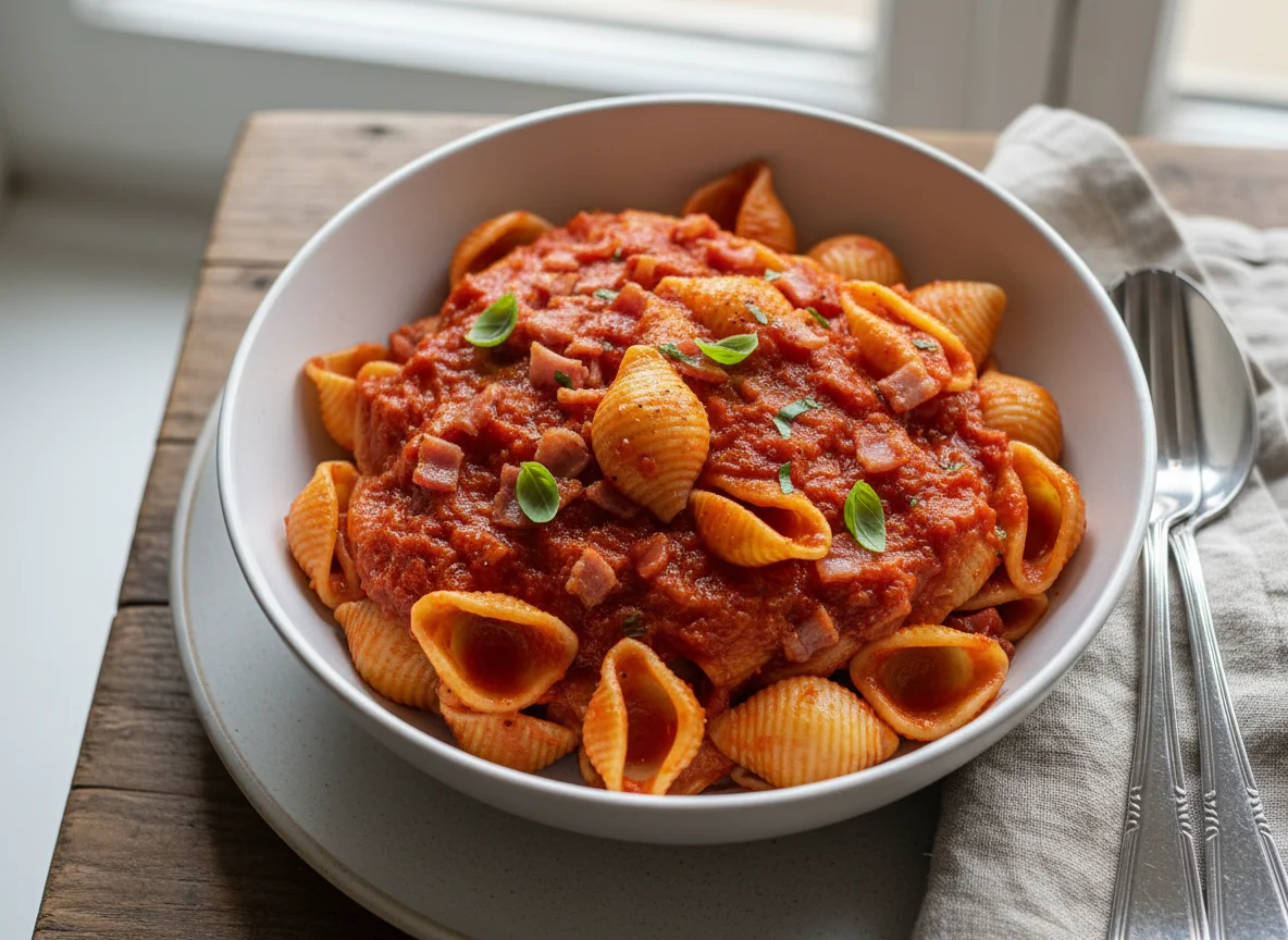 Pasta Shells in Tomato Sauce photo