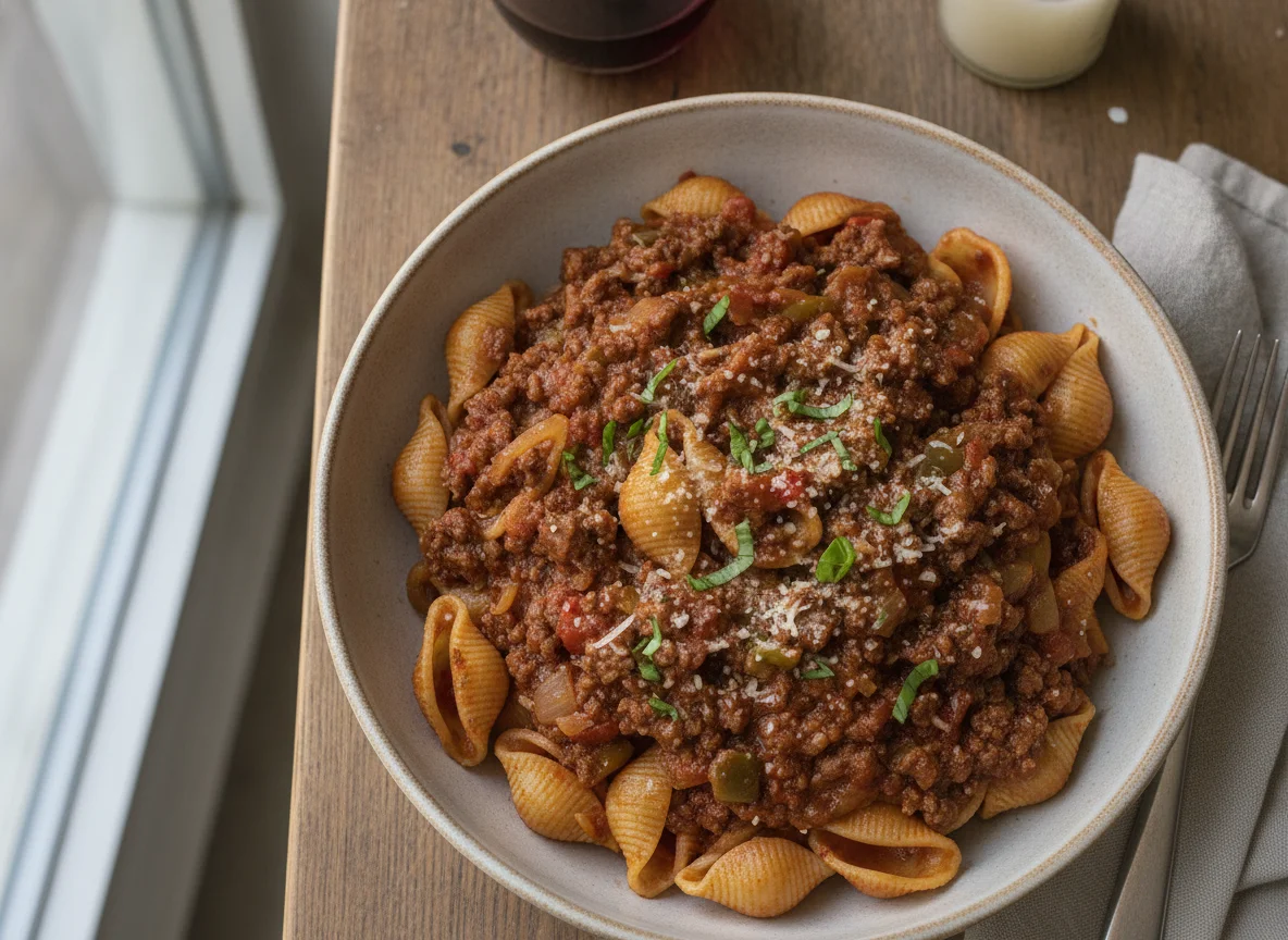 Pasta Shells with Beef Bolognese photo
