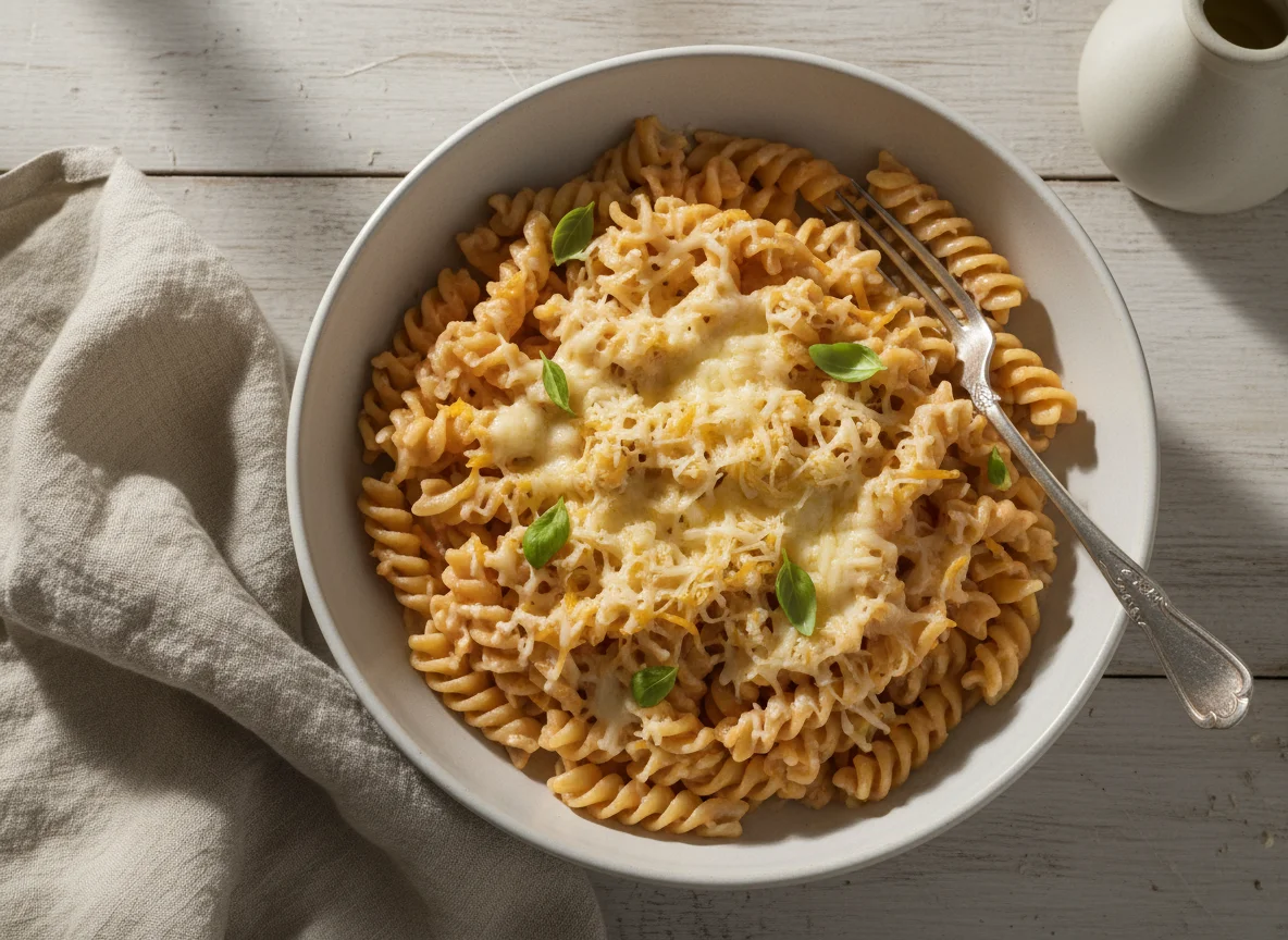 Pasta with Cheese and Pink Sauce photo