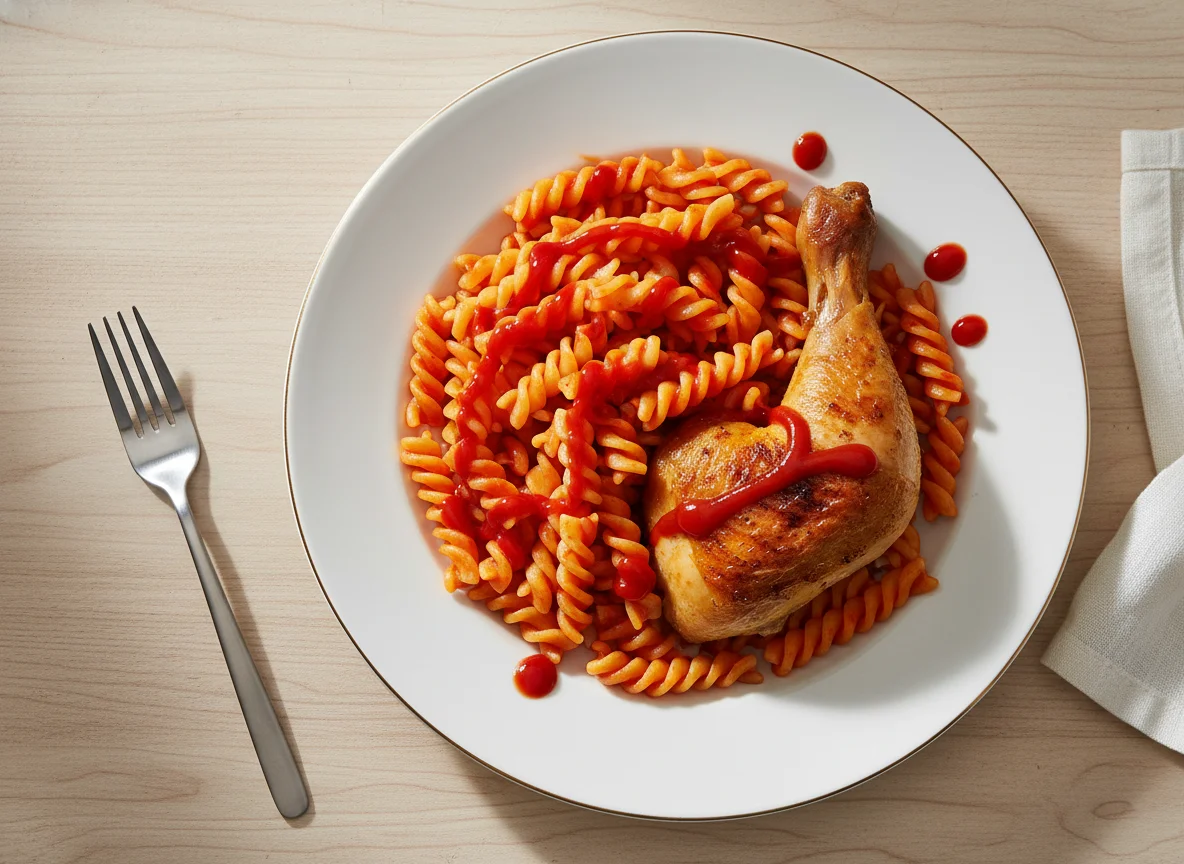 Pasta with Chicken and Ketchup photo