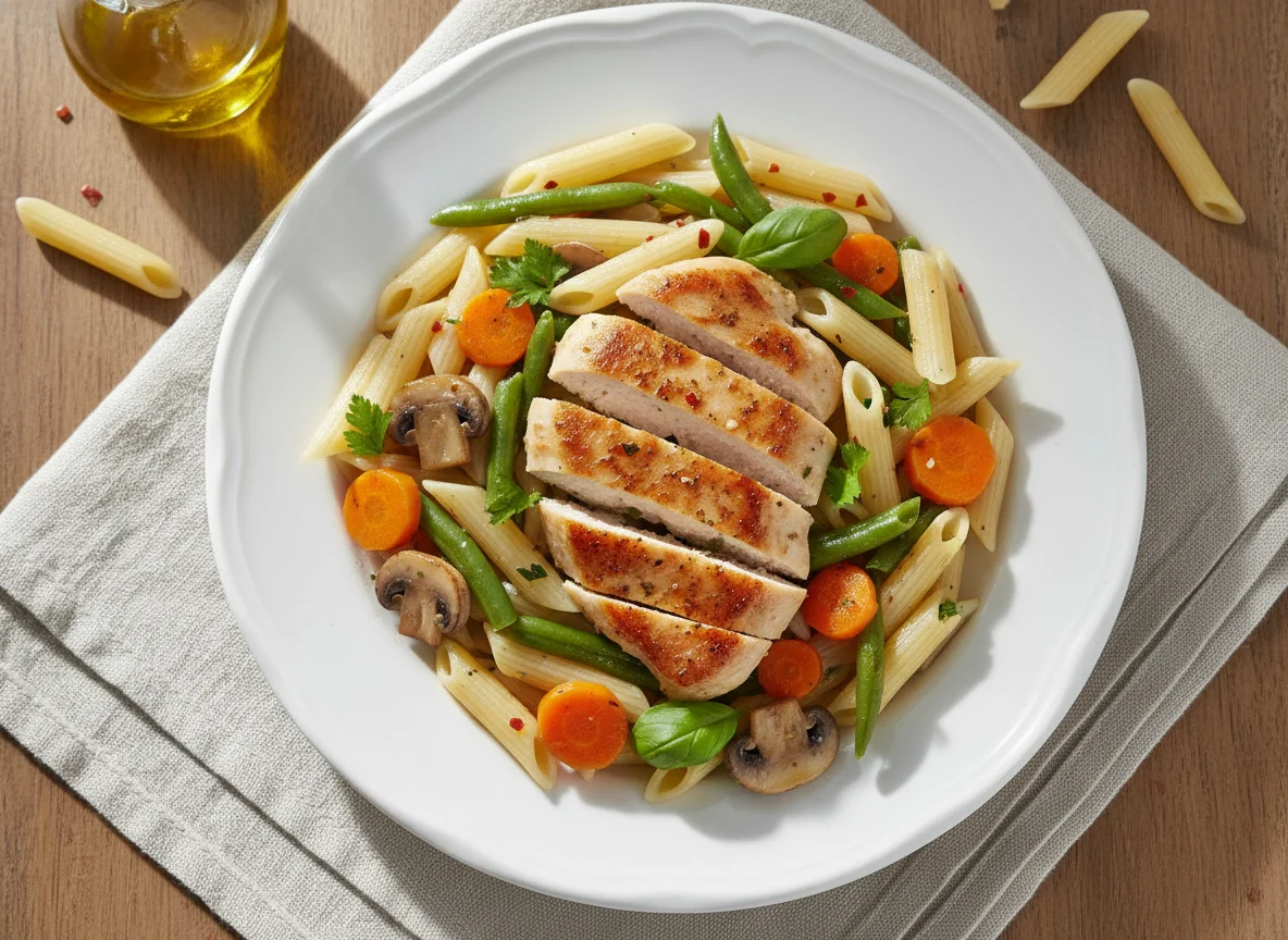 Pasta with Chicken and Vegetables photo