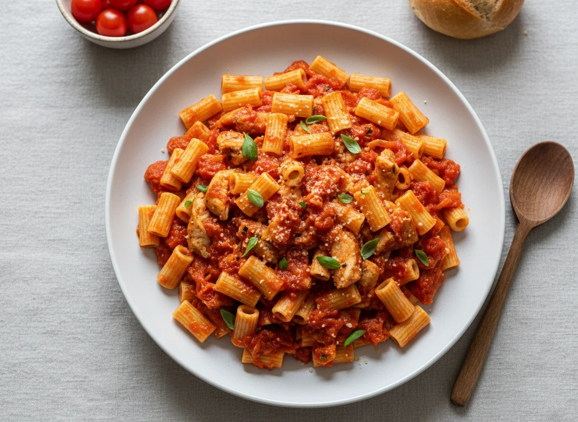 Pasta with Chicken in Tomato Sauce photo