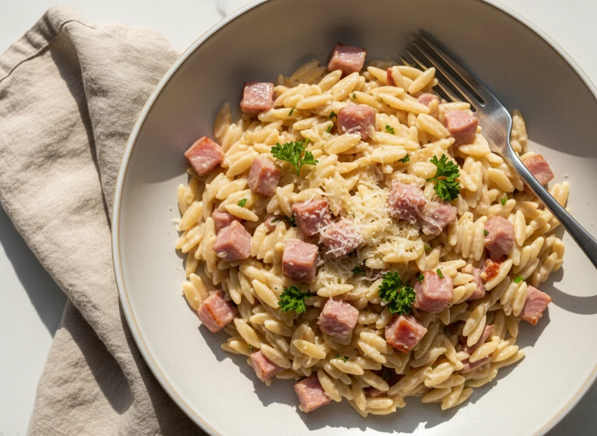 Pasta with Ham and Cream Sauce photo