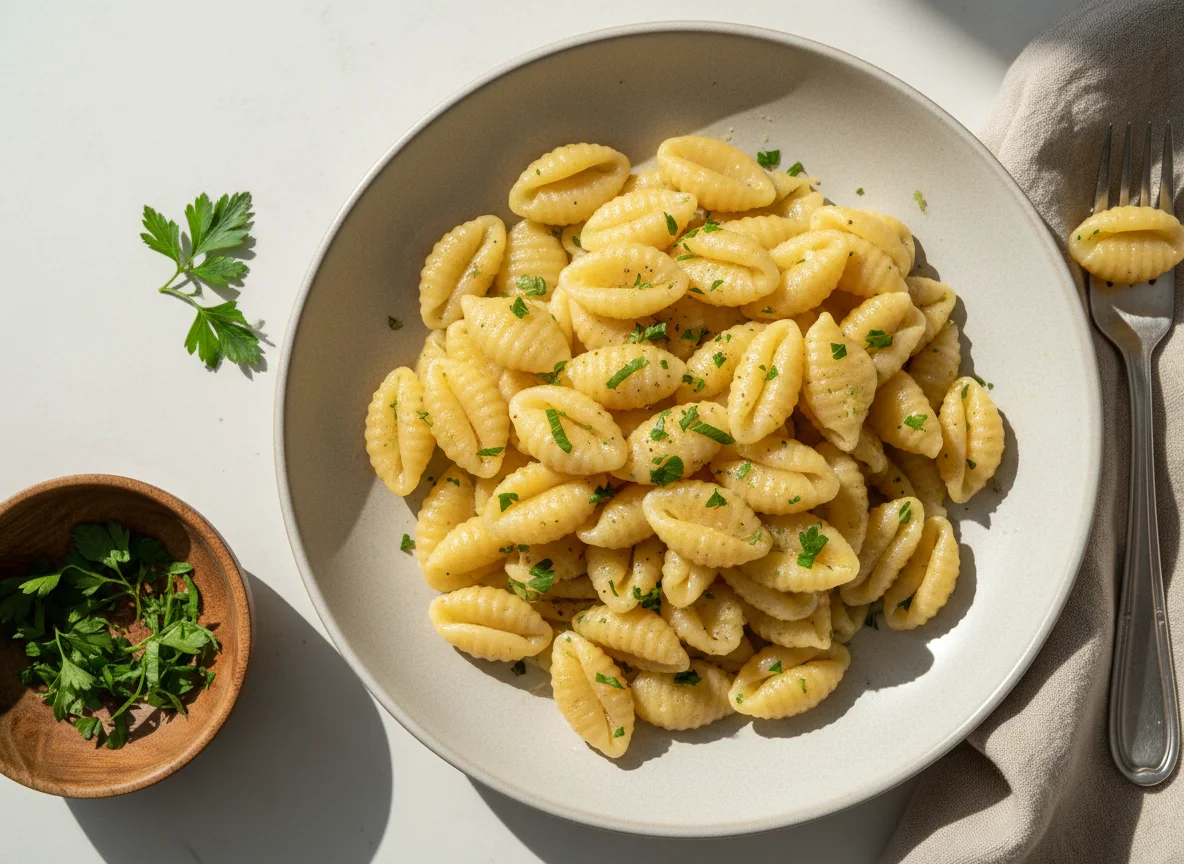 Pasta with light sauce photo