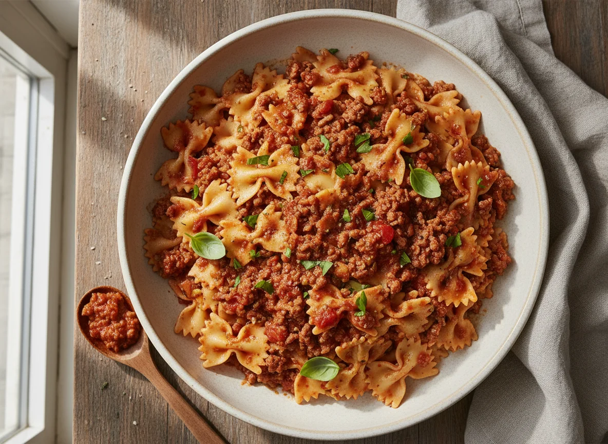 Pasta with Minced Meat Sauce photo