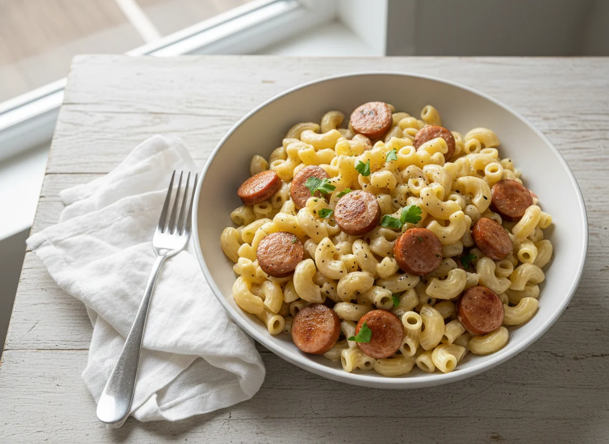 Pasta with Sausage and Cream Sauce photo