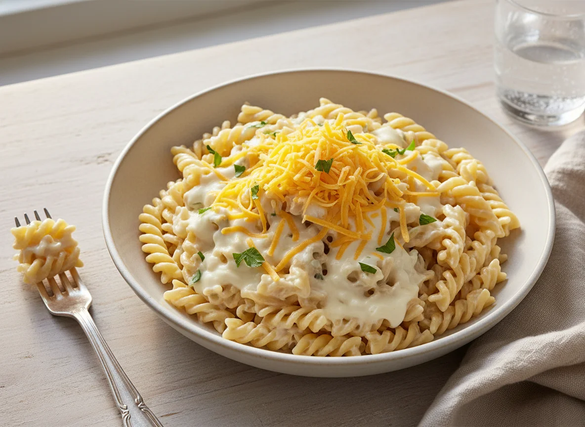Pasta with Shredded Cheese and Creamy Sauce photo