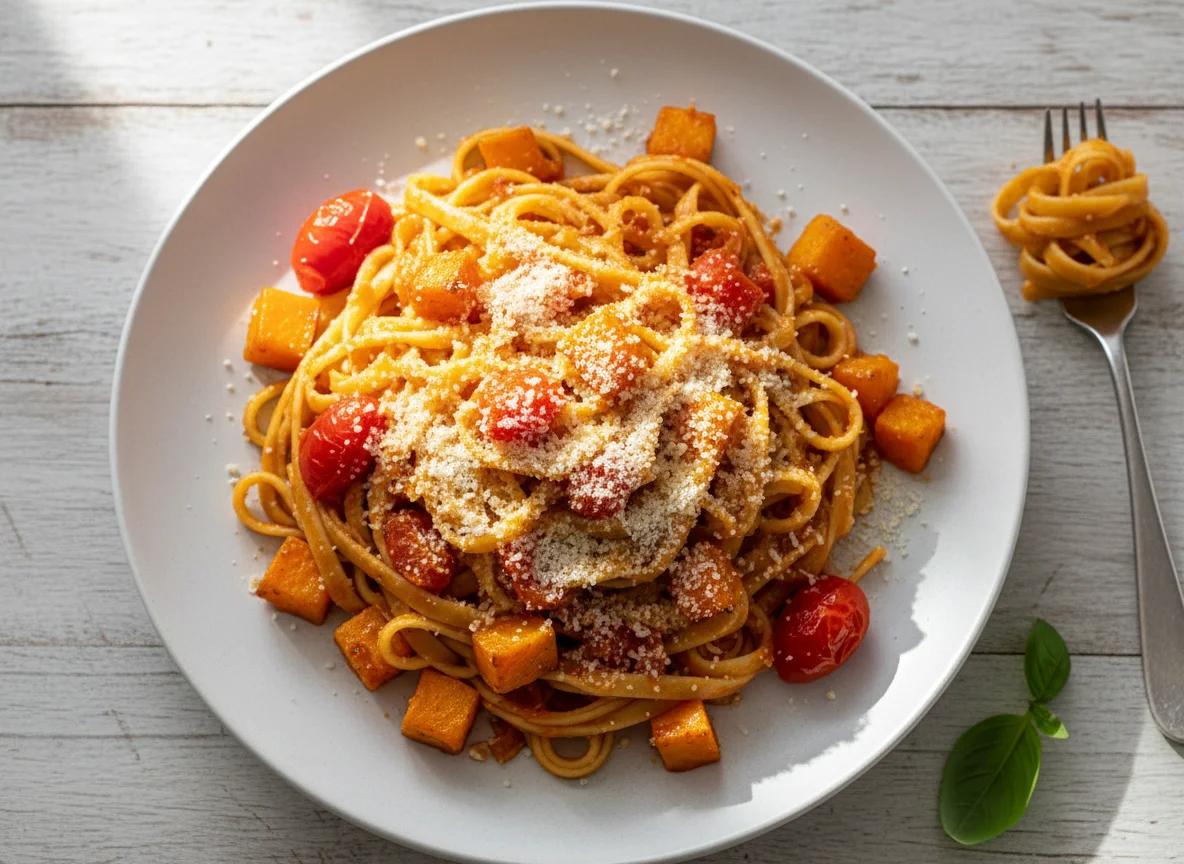 Pasta with Tomato and Squash photo