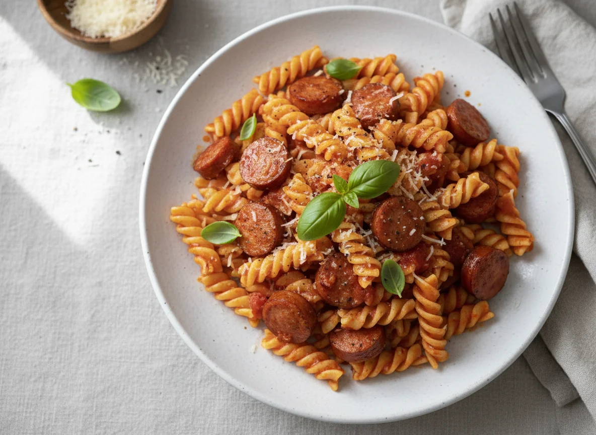Pasta with Tomato Sauce and Meat photo
