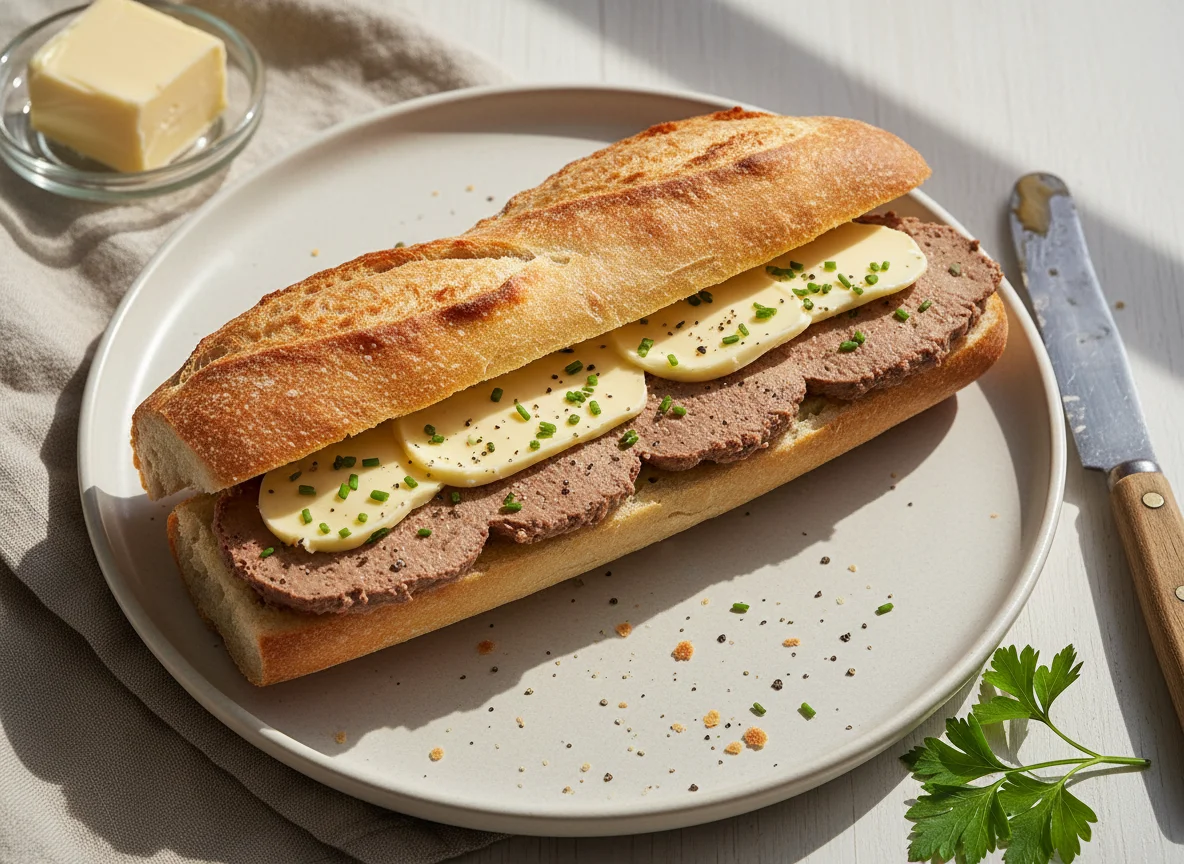 Pâté Baguette Sandwich photo