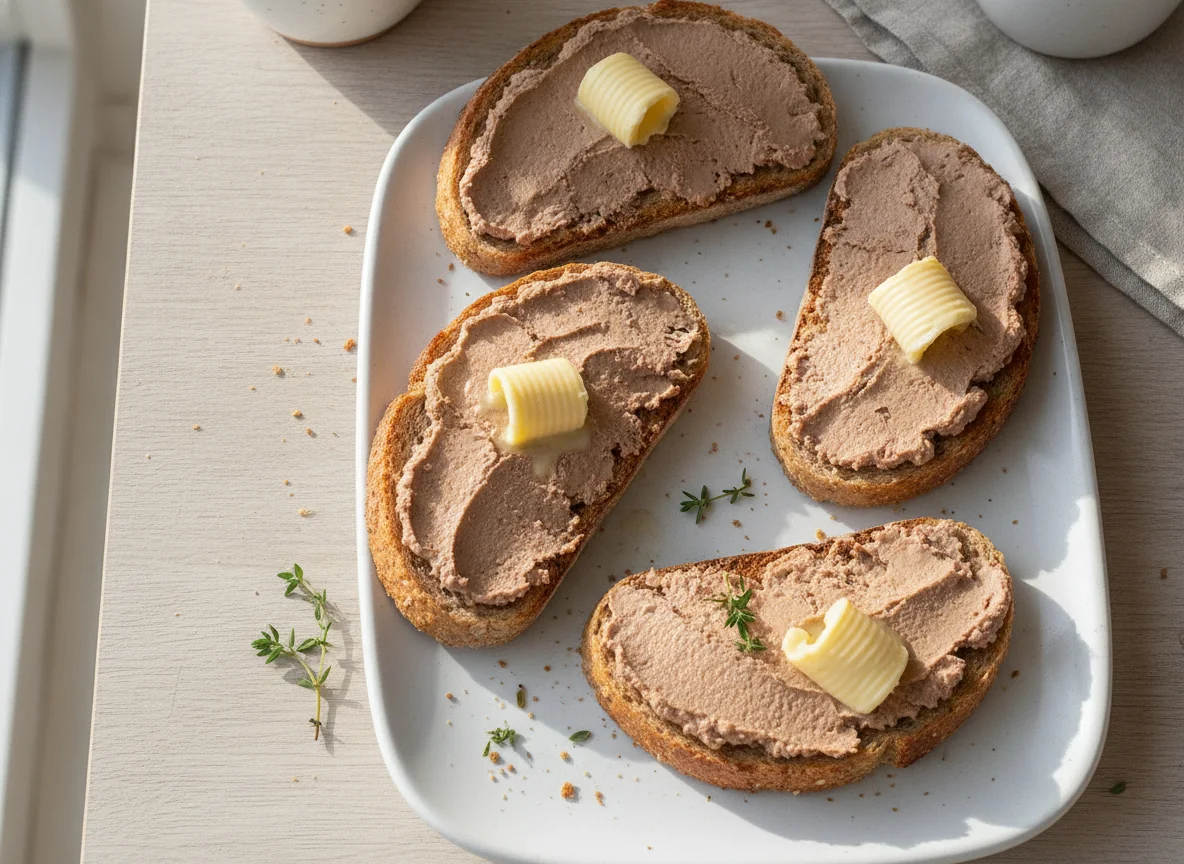 Pate on wholemeal toast photo