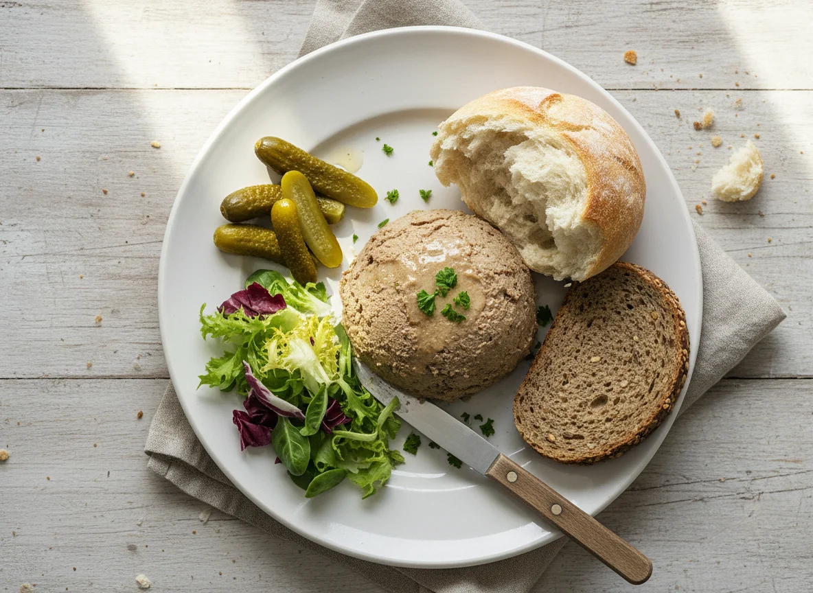 Pâté with Pickles and Bread photo