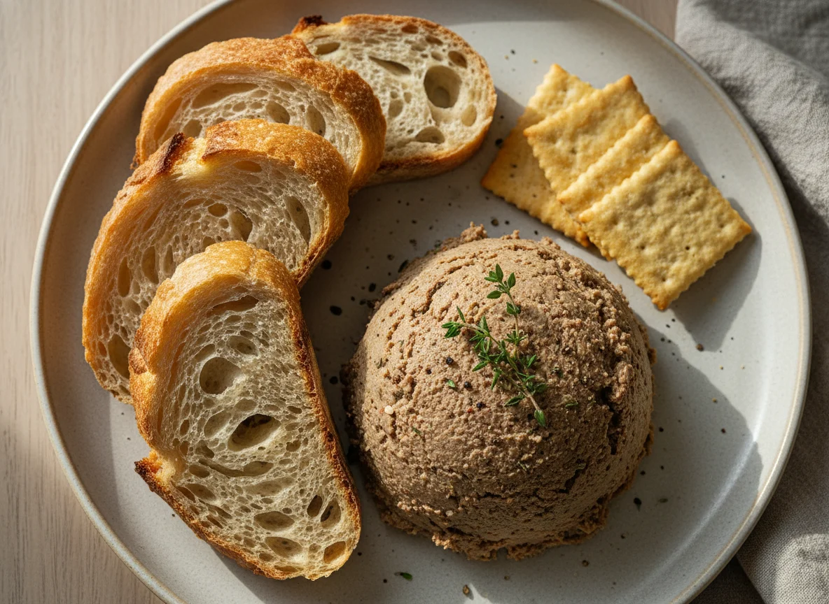 Pâté with Sourdough Bread and Crackers photo