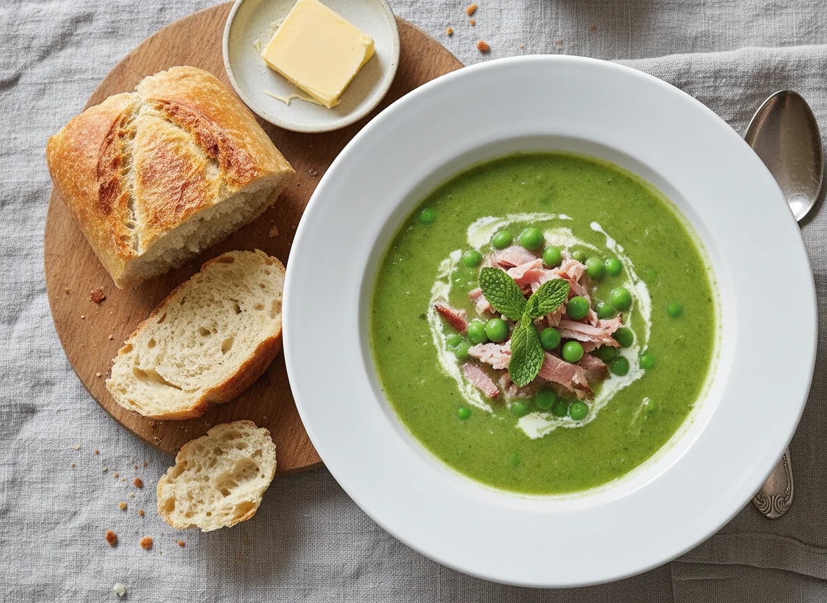 Pea and Ham Hock Soup with Tiger Baguette photo