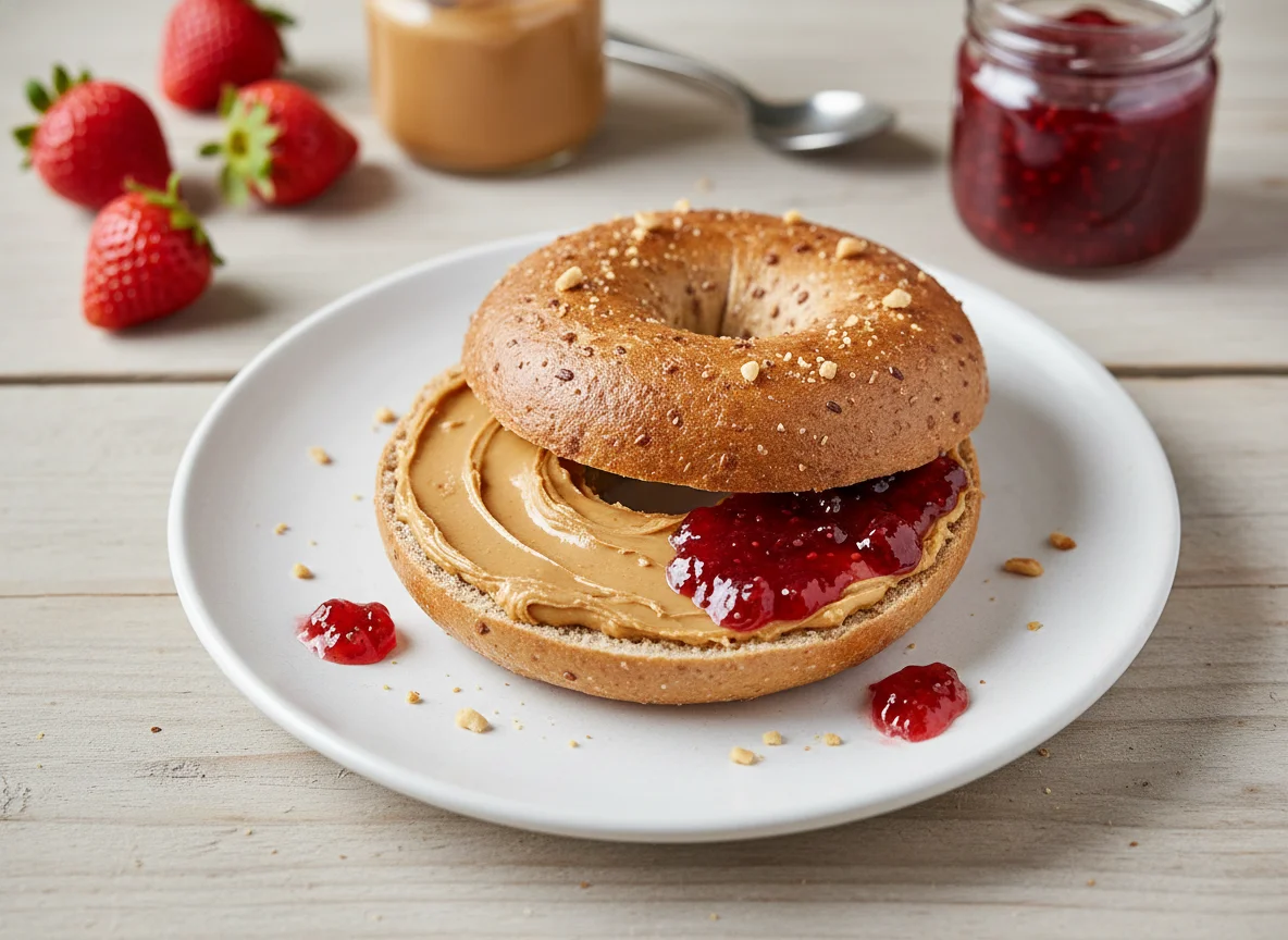 Peanut Butter and Jelly Bagel photo