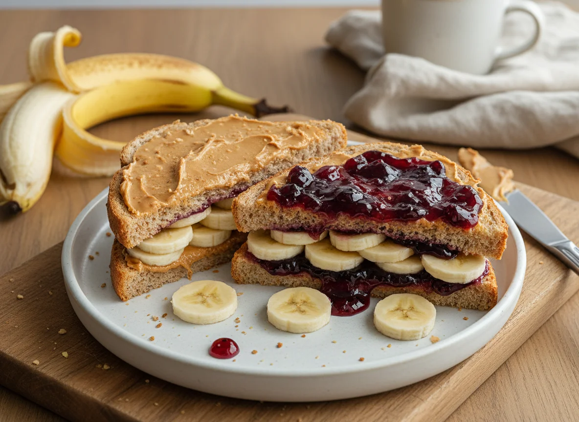 Peanut Butter, Jelly, and Banana Sandwich photo