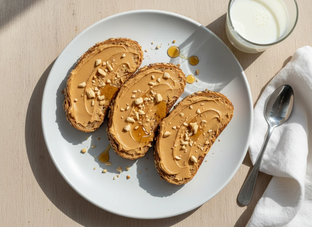 Peanut Butter Toast and Milk photo