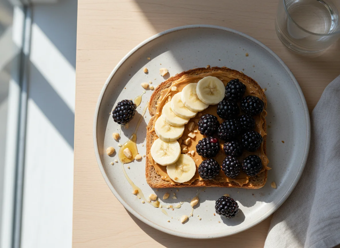 Peanut Butter Toast with Fruit photo
