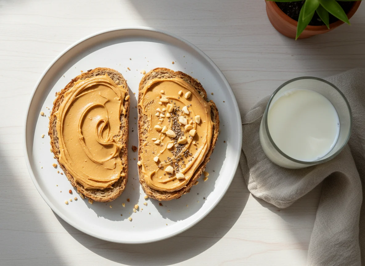 Peanut Butter Toast with Milk photo
