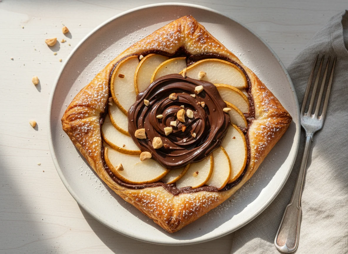 Pear and Chocolate Danish Pastry photo